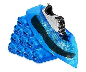 com-four® 100x high-quality disposable overshoes 5g per overshoe - plastic overshoes - disposable shoe waterproof - overshoes in one size
