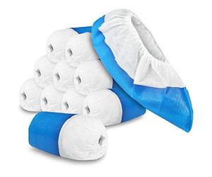 com-four® 100x Premium Reusable Overshoes 11.9g each - Plastic Shoe Covers with Anti-Slip Soles - Reusable Slippers Extra Strong and Waterproof - One Size