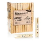 COM-FOUR® 100x XXL clothes pegs made of bamboo - large sustainable wooden pegs - untreated bamboo pegs approx. 9.5 cm for hanging laundry, handicrafts and decoration
