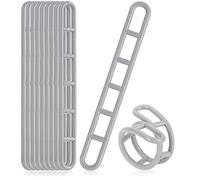 COM-FOUR® 10x guying elements made of plastic - awning ladder for guying awnings, canopies, awnings, tarpaulins - guying ladder for steep wall awnings - 6-hole tent clamp (10 pieces - grey)