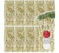 COM-FOUR® 10x tinsel - gold-colored tinsel garland for Christmas - Christmas tree decorations for the Christmas tree - tinsel curtain with wavy threads (gold colored - 10 pieces)
