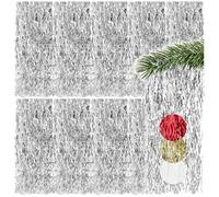 COM-FOUR® 10x Tinsel wavy - Tinsel garland in silver colored - Christmas decoration for the christmas tree - 50 cm
