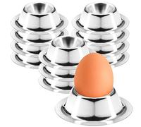 COM-FOUR® 12x Egg Cups Made of Stainless Steel - Elegant, Heat-Insulating Egg Holders in a Metallic Look - Breakfast Set in a Modern, Timeless Design - for at Home, in The Hotel or in The Catering