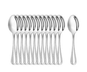 COM-FOUR® 12x Espresso Spoons Made of Stainless Steel - Stylish Table Cutlery in a Simple Design - teaspoons - Dessert Spoons - Tea Service (12 Pieces - Espresso Spoon 12cm)
