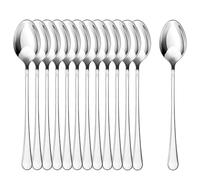com-four® 12x Latte Macchiato Spoons Made of Stainless Steel - bar Spoons - Long Drink Spoons - Long Coffee Spoons - ice Cream Spoons - Cocktail Spoons (12 Pieces - Latte Macchiato Spoons 20.5cm)