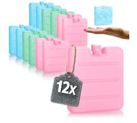 com-four® 12x mini ice pack - space-saving and ideal for cool boxes and cool bags - colorful little ice packs - cooling elements in great colors (colorful - 12 pieces - XS)