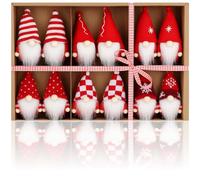 COM-FOUR® 12x premium Christmas tree pendants gnomes - gnome figure pendants as gift tags - Swedish-Scandinavian decorative trolls