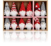 COM-FOUR® 12x premium Santa Claus pendants for the Christmas tree, enchanting Christmas tree figurine pendants as tree hangings, Christmas decorations or gift tags