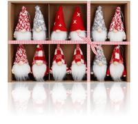 COM-FOUR® 12x premium Santa Claus pendants for the Christmas tree, enchanting Christmas tree figurine pendants as tree hangings, Christmas decorations or gift tags