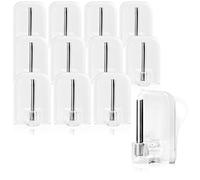 COM-FOUR® 12x self-adhesive curtain hooks for curtain rods, Vitra rods - adhesive hooks for windows, window hooks - transparent