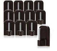 com-four® 12x self-Adhesive Curtain Hooks for Curtain rods, Vitragestangen - Adhesive Hooks for Windows, Window Hooks - Brown