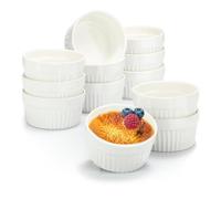 COM-FOUR® 12x soufflé moulds, ceramic creme brulee bowls, ovenproof moulds