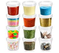 com-four® 12x storage container with lid, universal plastic jar