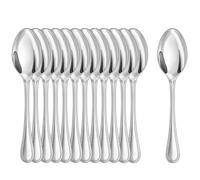 COM-FOUR® 12x teaspoons Made of Stainless Steel - Stylish Table Cutlery in a Simple Design - Coffee Spoon - Dessert Spoon - Tea Set - 14 cm (12 Pieces - Teaspoon 14cm)