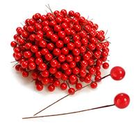 com-four® 150x scatter decoration, decorative branches with berries, decorative branches for scattering as handicraft supplies, embellishes gifts and potpourris (150 pieces - red berries)