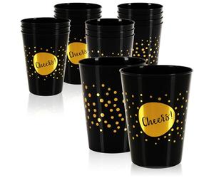 com-four® 16x Reusable Drinking Cups for Parties, Camping and on the go