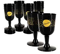 com-four® 16x Reusable Wine Glasses, Dishwasher-Safe Plastic Wine Glasses | camping and on the go - festival tableware [selection varies]