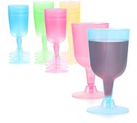 com-four® 16x Reusable Wine goblets - Plastic Wine Glasses for Parties, Camping, and on The go - Reusable and Dishwasher-Safe [Selection Varies]