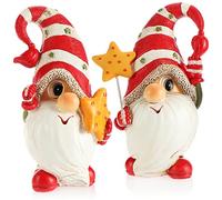 com-four® 1x XL Christmas goblin set in a cute design, great for your Christmas decorations or as a gift. (2 Stück - Wichtel mit Stern)