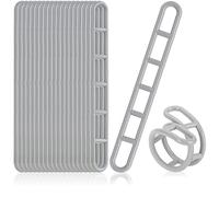 COM-FOUR® 20x guying elements made of plastic - awning ladder for guying awnings, canopies, awnings, tarpaulins - guying ladder for steep wall awnings - 6-hole tent clamp (20 pieces - grey)