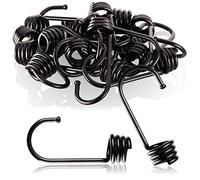 com-four® 20x spiral hooks - painted metal hook - end piece for tension belts, luggage tensioners, tarpaulin ropes, expanders, cords and guy ropes - hook for guy ropes (black - 10mm)