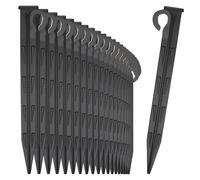 com-four® 24x plastic ground nails - durable and UV-resistant ground anchor for camping, garden, beach - pegs for outdoor