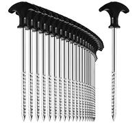 COM-FOUR® 24x tent pegs made of steel - robust ground pegs with thread for camping and outdoors - ideal for normal and hard ground with a T-handle