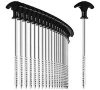 COM-FOUR® 24x tent pegs made of steel - robust ground pegs with thread for camping and outdoors - ideal for normal and hard ground with a T-handle