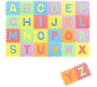 COM-FOUR® 26-piece floor puzzle, soft puzzle mats with letters, ideal for children aged 2 and over, practical floor protection pad [colour mixture varies]