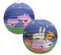 COM-FOUR® 2x balloon lantern for children - paper lantern for autumn - St. Martin's lantern for light parade - paper lantern for Halloween and Saint Martin - folding lantern (2 pieces - Ø 25cm pig)