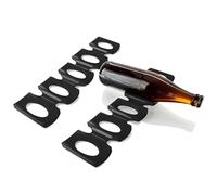 COM-FOUR® 2X Bottle Holder - Foldable Bottle Rack - Stacking aid Refrigerator - Silicone mat (Black)