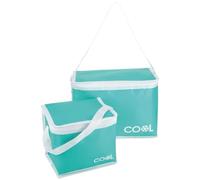 COM-FOUR® 2x cooler bag 4 L / 10 L - foldable thermal cooler box - lightweight insulated bag for camping & outdoor with shoulder strap, carrying handle - picnic bag with zipper (2-piece - turquoise)