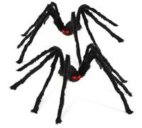 com-four® 2x decorative spider size XXL - large, hairy spider with movable legs - tarantula for indoor and outdoor decorations - 95 cm (02 pieces - size XXL)