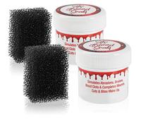 COM-FOUR® 2x fake blood with sponge, make-up color for special effects | blood gel for Halloween - carnival or theme parties - scab dark red