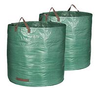 COM-FOUR® 2x garden waste bags XXL - foldable garden bag with carrying handles - tear-resistant folding bin for leaves, green waste and garden waste (500 l - 2 pieces)