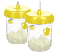 COM-FOUR® 2x insect trap - nature-protecting live trap for hanging - animal-friendly insect protection for outdoors - plastic insect catcher for insect control (02 pieces - yellow 13cm)