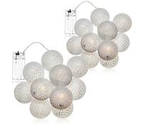 com-four® 2X LED Fairy Lights Ball - Lighting with 10 LEDs in Scandinavian Decor - Decoration for Christmas, Birthdays, Weddings or Parties