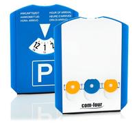 com-four® 2x parking disc with ice scraper, rubber lip and shopping cart chip - plastic parking meter (02 pieces - parking disc with chip)