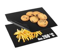 COM-FOUR® 2X Reusable Baking Paper - Permanent Baking foil for ovens up to 260 °C - Oven foil with Non-Stick Coating on Both Sides - 32 x 42 cm (Black)