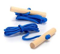 com-four® 2x sled pull rope with wooden handle, towing rope for sled, tricycle and vehicles, premium made in Germany