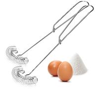 COM-FOUR® 2X Spiral Whisk Stainless Steel 304 - Spiral Whisk Dishwasher Safe - Foam Beater - Flat Whisk - Whisk - Sauce Whisk - Hand Whisk (2 Pieces - Spiral Whisk)