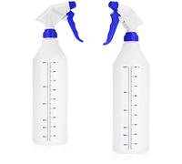 com-four® 2x spray bottle - chemical-resistant 360 degree pump sprayer with 28/400 thread for silicone-based mineral fats, animal and vegetable oils - 900 ml spray bottle (White blue)