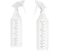 com-four® 2x spray bottle with scale - water pump sprayer with 28/400 thread for household, garden, workshop, car - atomizer bottle with adjustable nozzle - 900 ml (PE)
