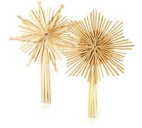 com-four 2x Straw Christmas Tree Top, Star of Straw, 24.5 cm