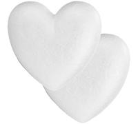 COM-FOUR® 2x Styrofoam heart for crafting - Styrofoam craft kit in heart design - Decorative material for flower arrangements and handicrafts (2 pieces - heart closed)