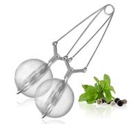 COM-FOUR® 2X Tea Tongs, Ball-Shaped Tea Infuser Made of 304 Stainless Steel, Tea strainers for Loose Tea, Strainer Tongs for Tea Lovers (02 Pieces - Ø 6.5 cm)