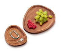 COM-FOUR® 2x tray set made of acacia wood - square decorative boards - serving trays for table decoration - decorative wooden shelves - serving plates for snacks, cheese, sausage (2 pieces - freeform)