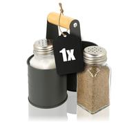 com-four® 3-Piece Spice Shaker Set Made of Glass, Salt and Pepper