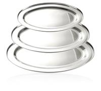 com-four® 3-piece Tray Set, Oval Tray for Serving and Decorating
