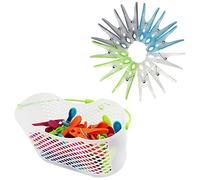 com-four® 30x clothes pegs in the basket + 12 softgrip clips with strong hold for hanging up bed linen - clothes pegs for hanging laundry